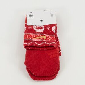 Nike Women's Elite Crew Basketball Christmas Socks Red White Multi-Size